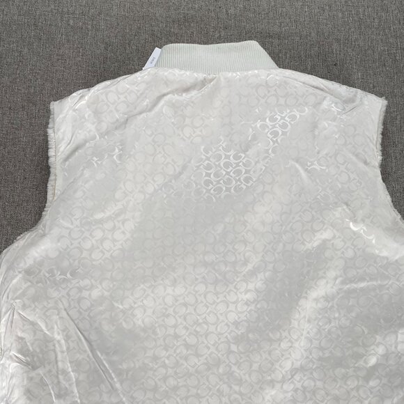 Guess Marie Faux Fur Reversible Vest Women's Large Dove White Casual NWT - Picture 9 of 12